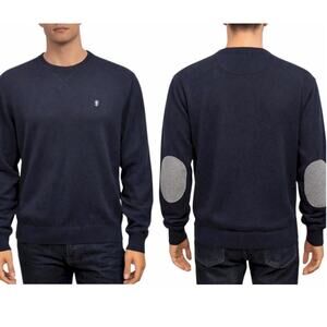 LINCS DC & Co. Sweater Men M Elbow Patch Argyle inside neck Cashmere Cotton